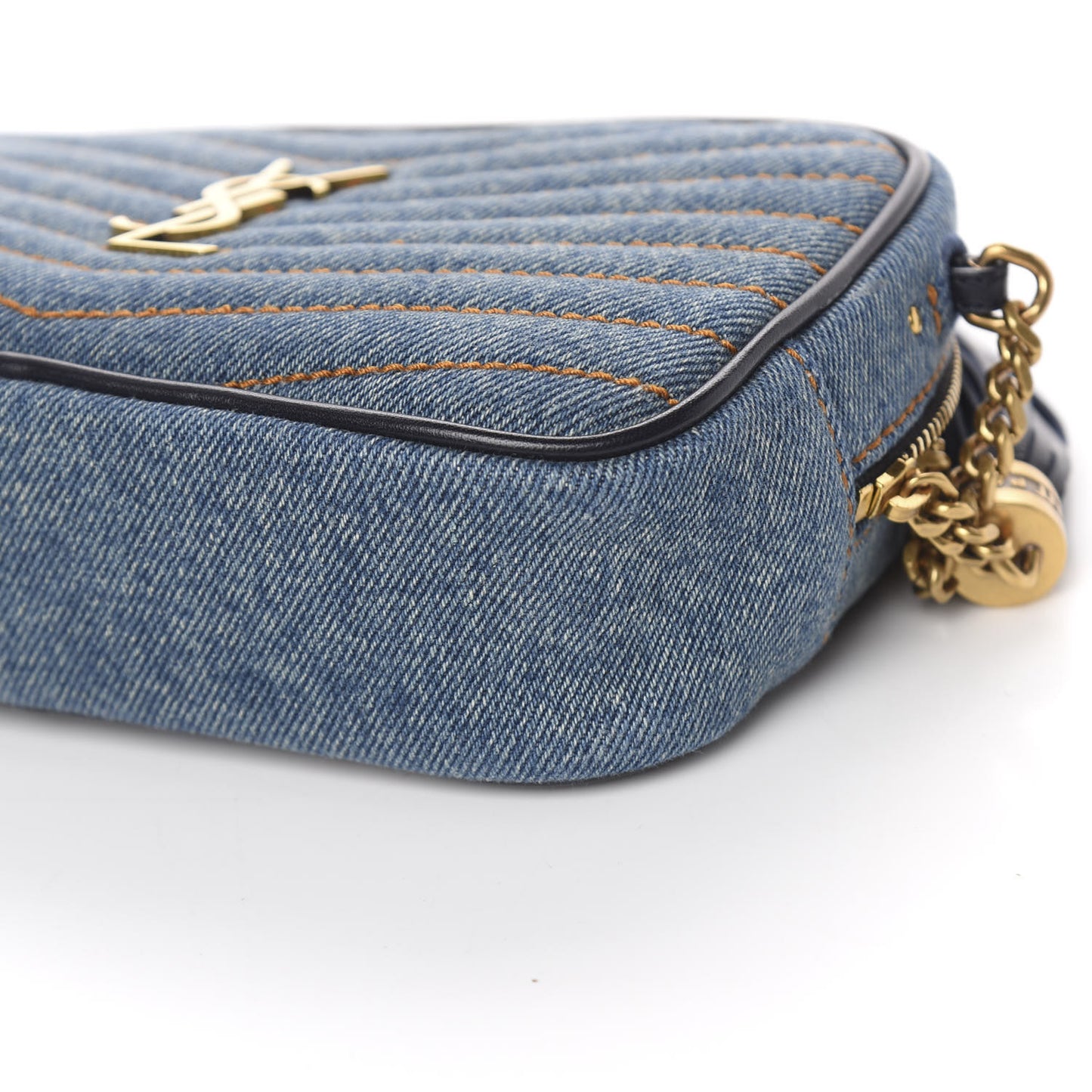 Denim Matelasse Monogram Mini Lou Camera Bag California Blue