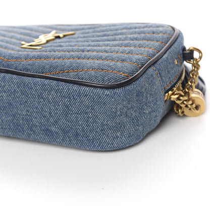 Saint Laurent Denim Matelasse Monogram Mini Lou Camera Bag California Blue 8 of 10