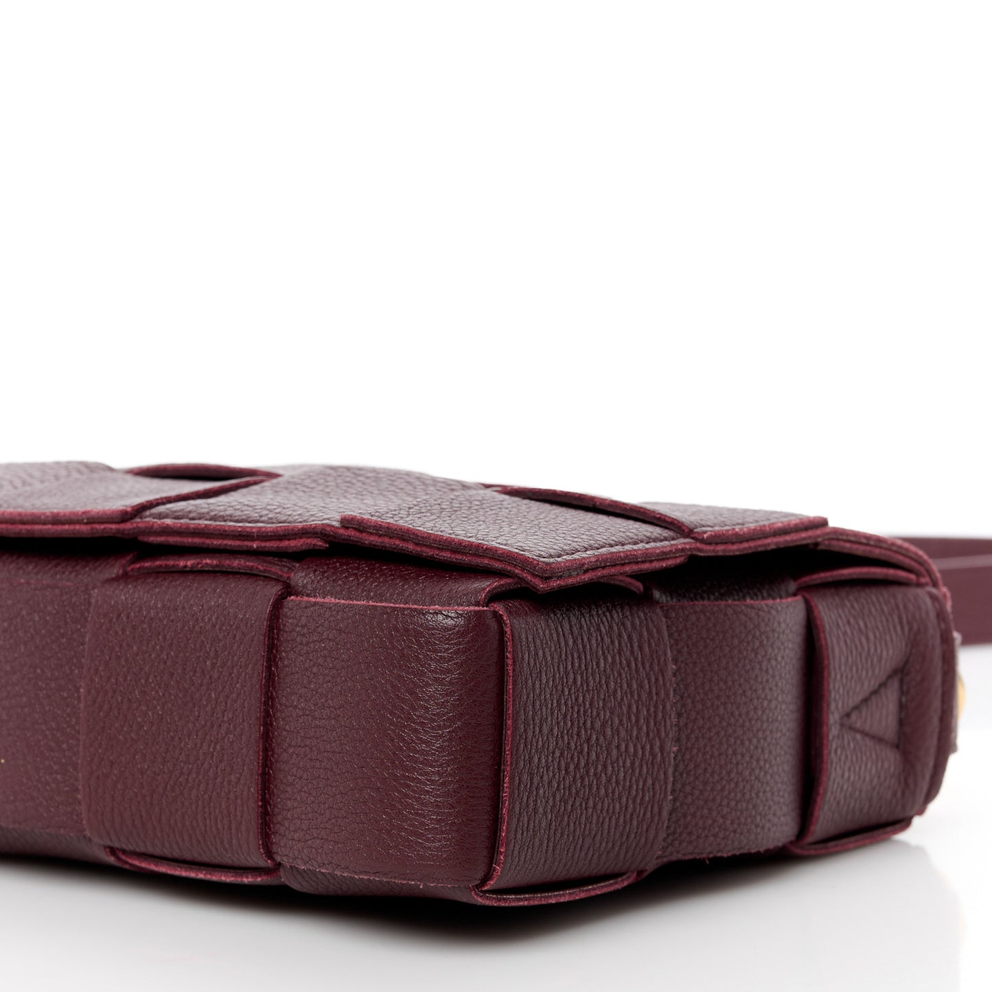 Grained Calfskin Maxi Intrecciato Cassette Crossbody Bag Bordeaux