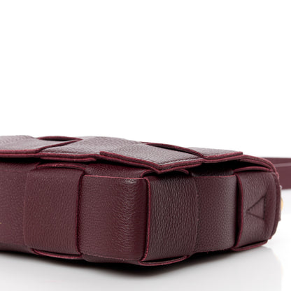 Bottega Veneta Grained Calfskin Maxi Intrecciato Cassette Crossbody Bag Bordeaux 11 of 13