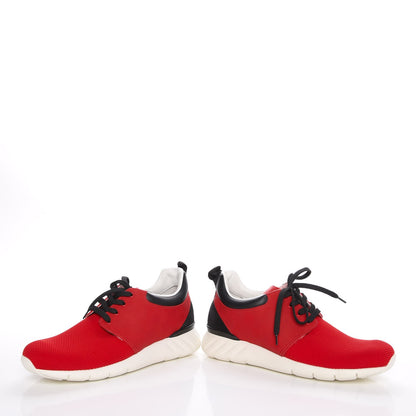 Louis Vuitton Rubber Mesh Suede Damier Fastlane Low Sneakers 7 Rouge 6 of 10