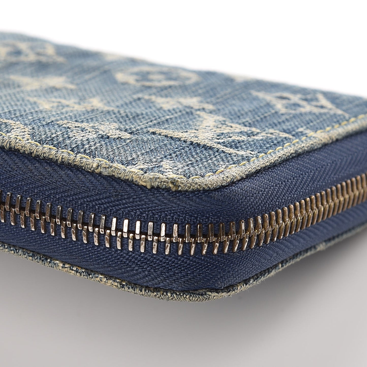Monogram Denim Zippy Wallet Blue