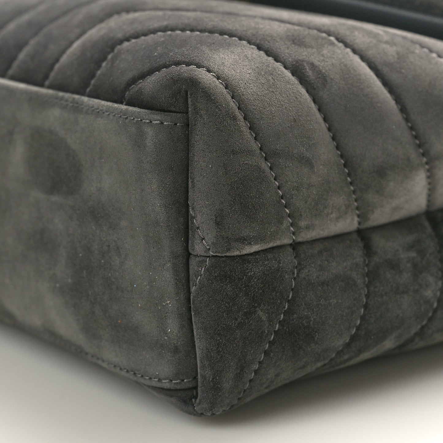 Suede Calfskin Y Quilted Monogram Small Loulou Chain Satchel Storm