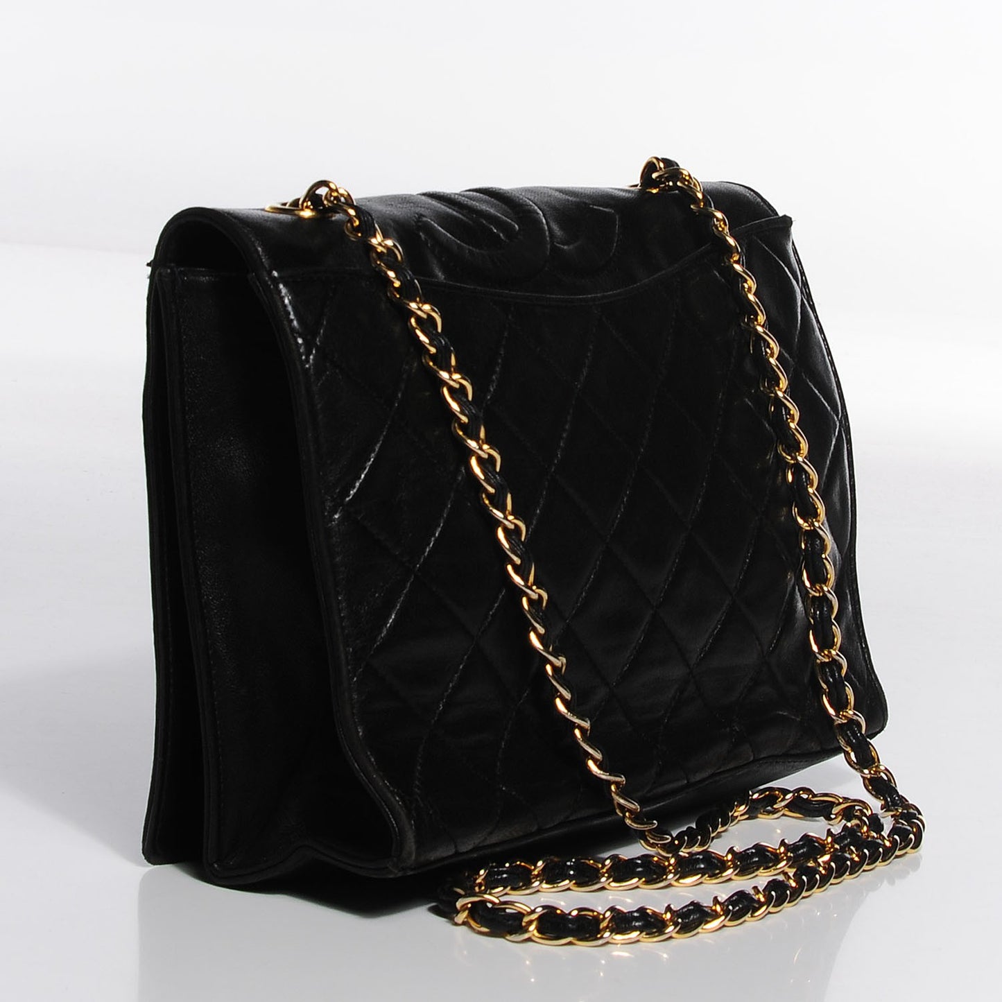 Lambskin Quilted CC Small Single Flap Black