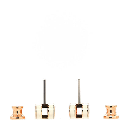 Hermes Rose Gold Lacquered Mini Pop H Earrings White 3 of 5