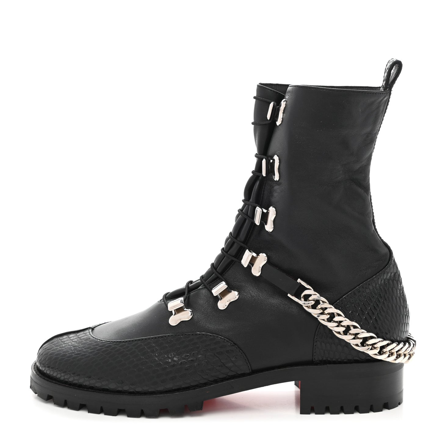 Calfskin Horse Guarda Flat Boot 40 Black