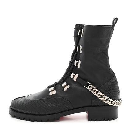 Christian Louboutin Calfskin Horse Guarda Flat Boot 40 Black 1 of 7