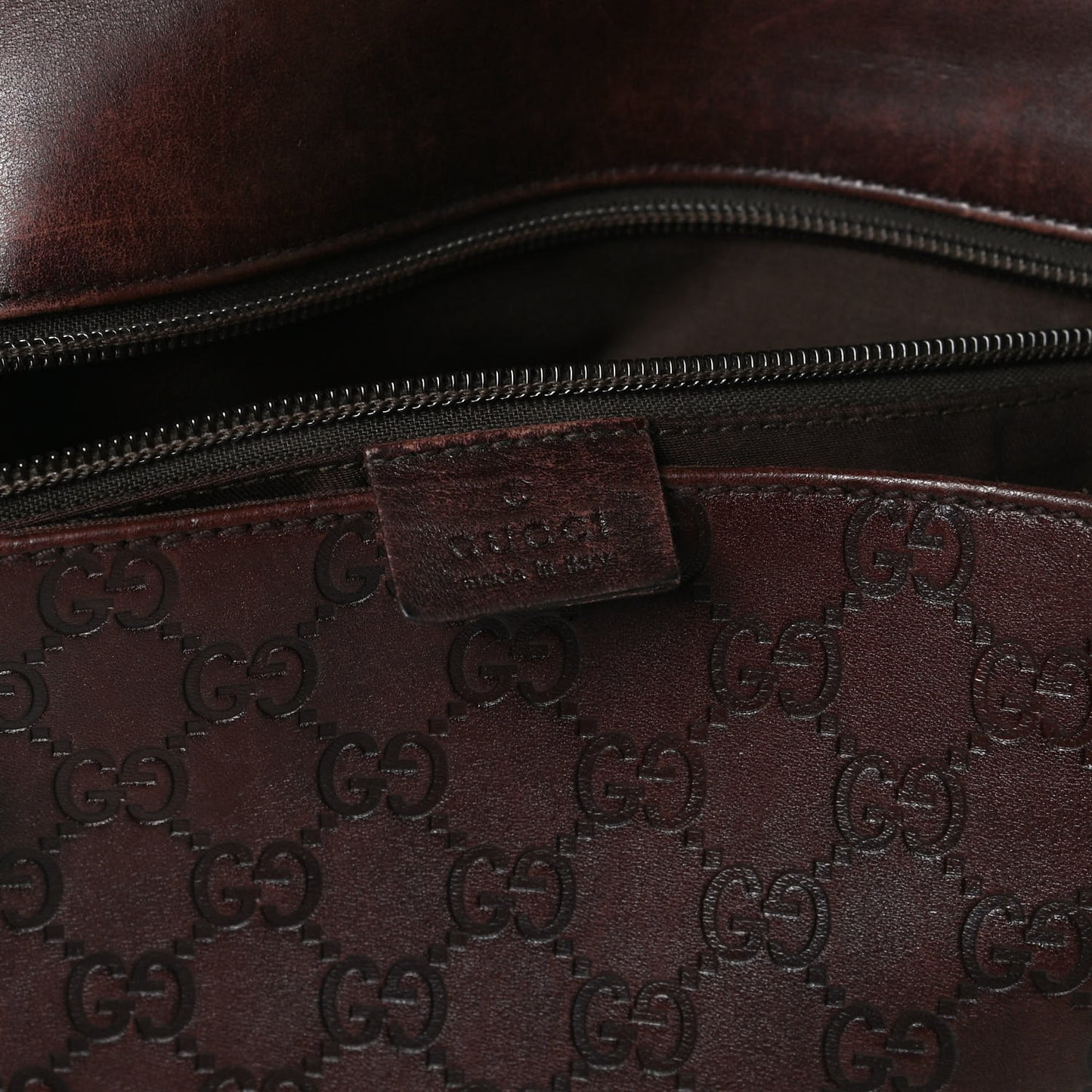 Guccissima Flap Messenger Bag Dark Brown