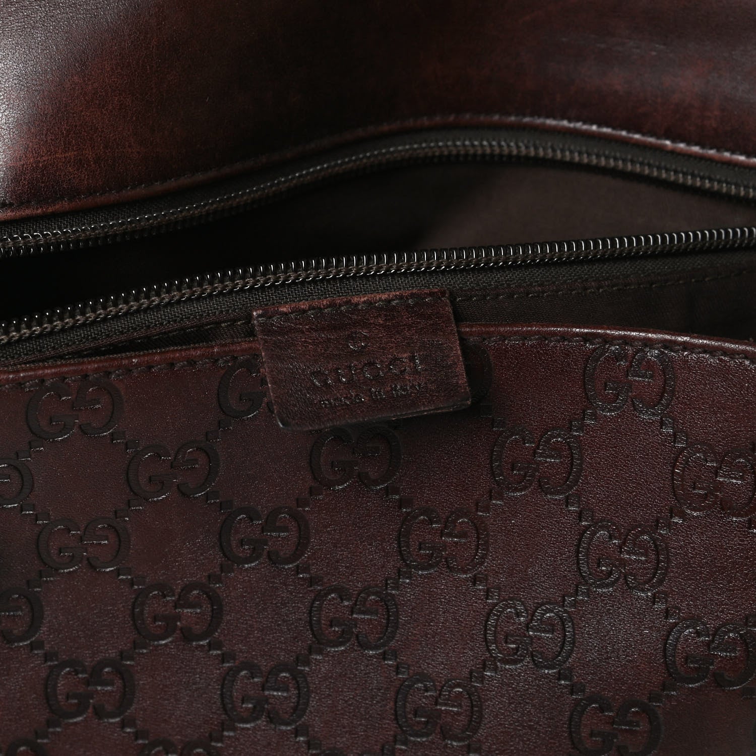 Gucci Guccissima Flap Messenger Bag Dark Brown 5 of 30