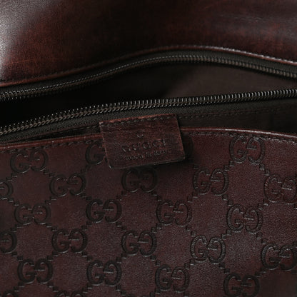 Gucci Guccissima Flap Messenger Bag Dark Brown 5 of 30