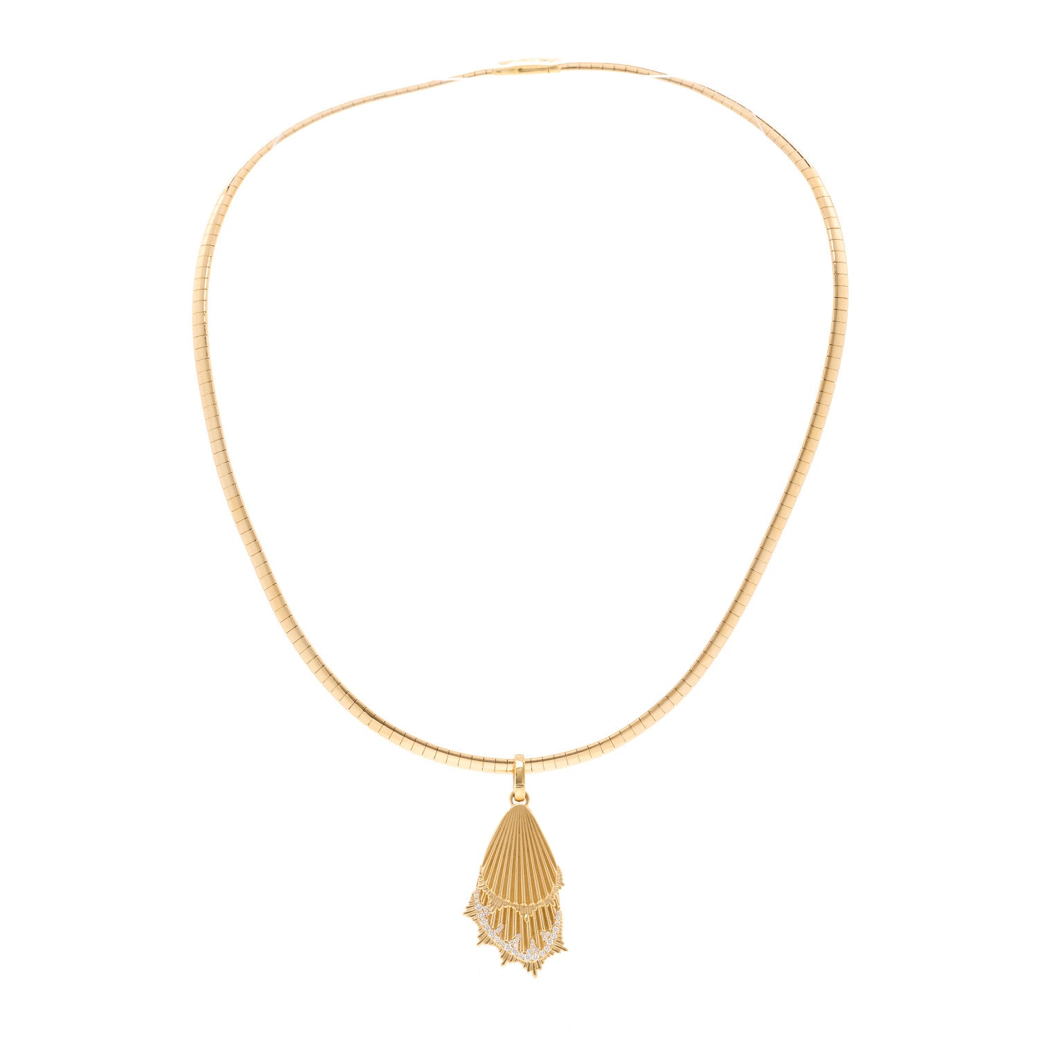 Foundrae 18K Yellow Gold Diamond Large Butterfly Wings Pendant Small Sleek Collar Necklace 3 of 5