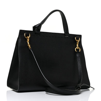 Gucci Calfskin Small GG Marmont Top Handle Bag Black 2 of 8