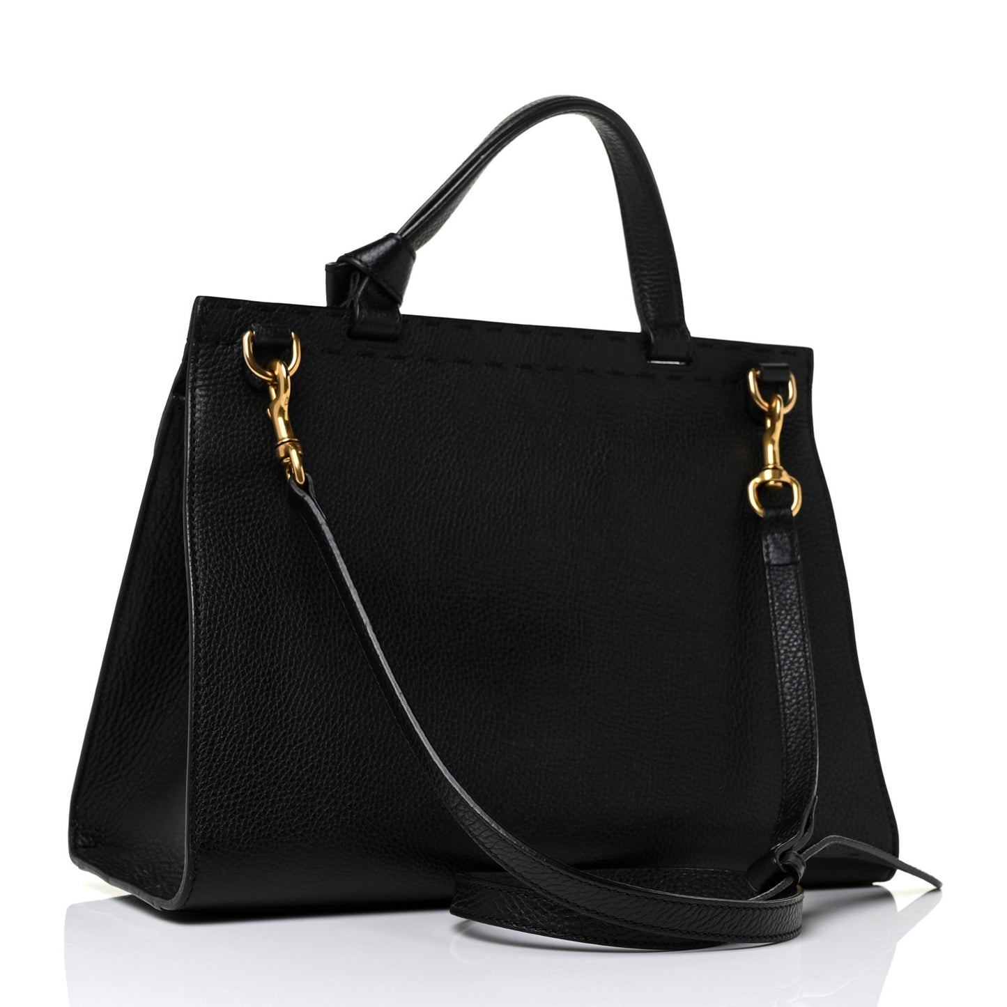 Calfskin Small GG Marmont Top Handle Bag Black