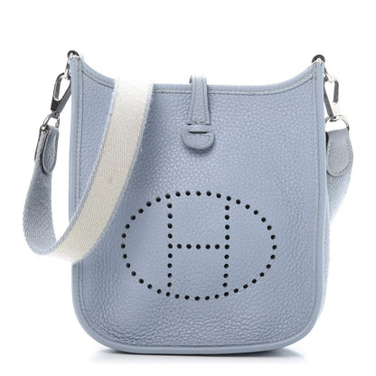 Hermes Taurillon Clemence Amazone Evelyne TPM Bleu Lin 1 of 12