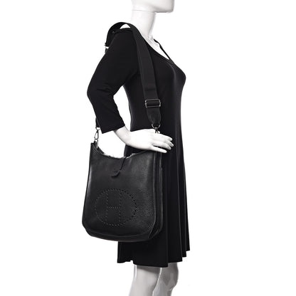 Hermes Taurillon Clemence Evelyne III GM Black 2 of 15