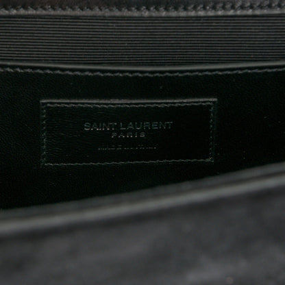 Saint Laurent Suede Crystal Medium Classic Monogram Kate Satchel Nero Black 6 of 6