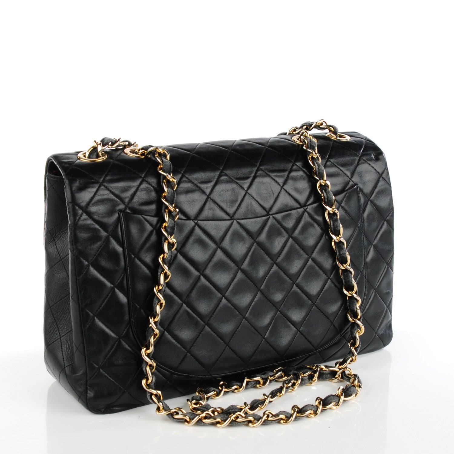 Chanel Lambskin Quilted XL Jumbo Single Flap Black 4 of 10