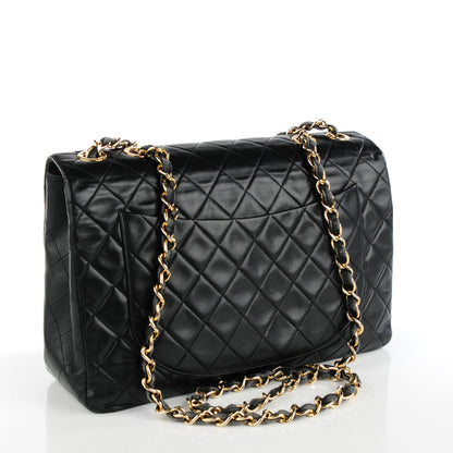 Chanel Lambskin Quilted XL Jumbo Single Flap Black 4 of 10