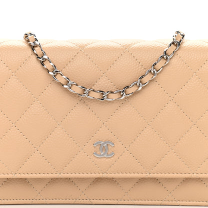 Chanel Caviar Quilted Wallet On Chain WOC Beige 8 of 11