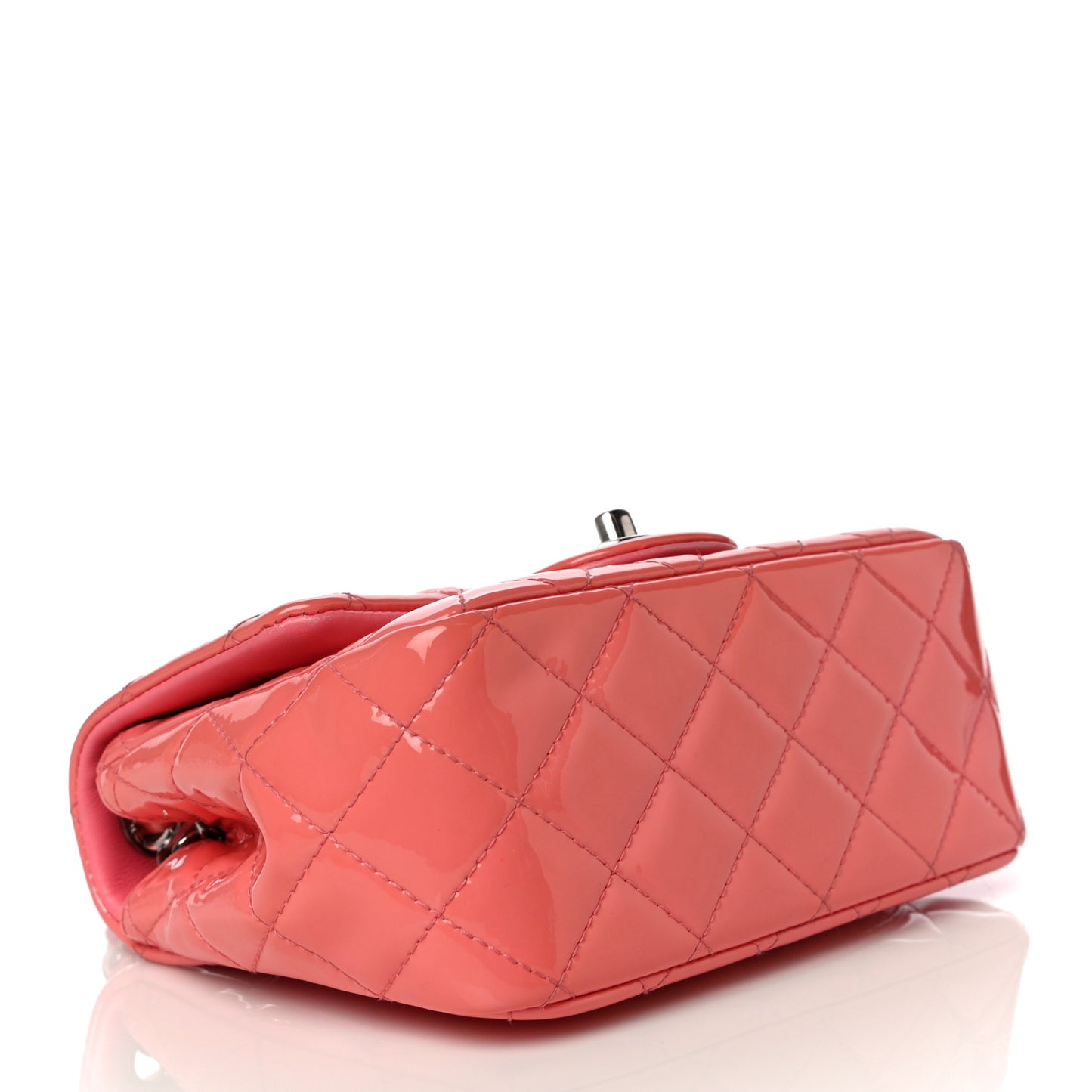 Patent Quilted Mini Square Flap Pink