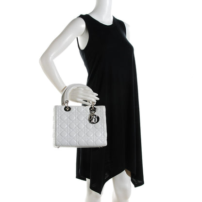 Christian Dior Lambskin Cannage Medium Lady Dior White 2 of 15