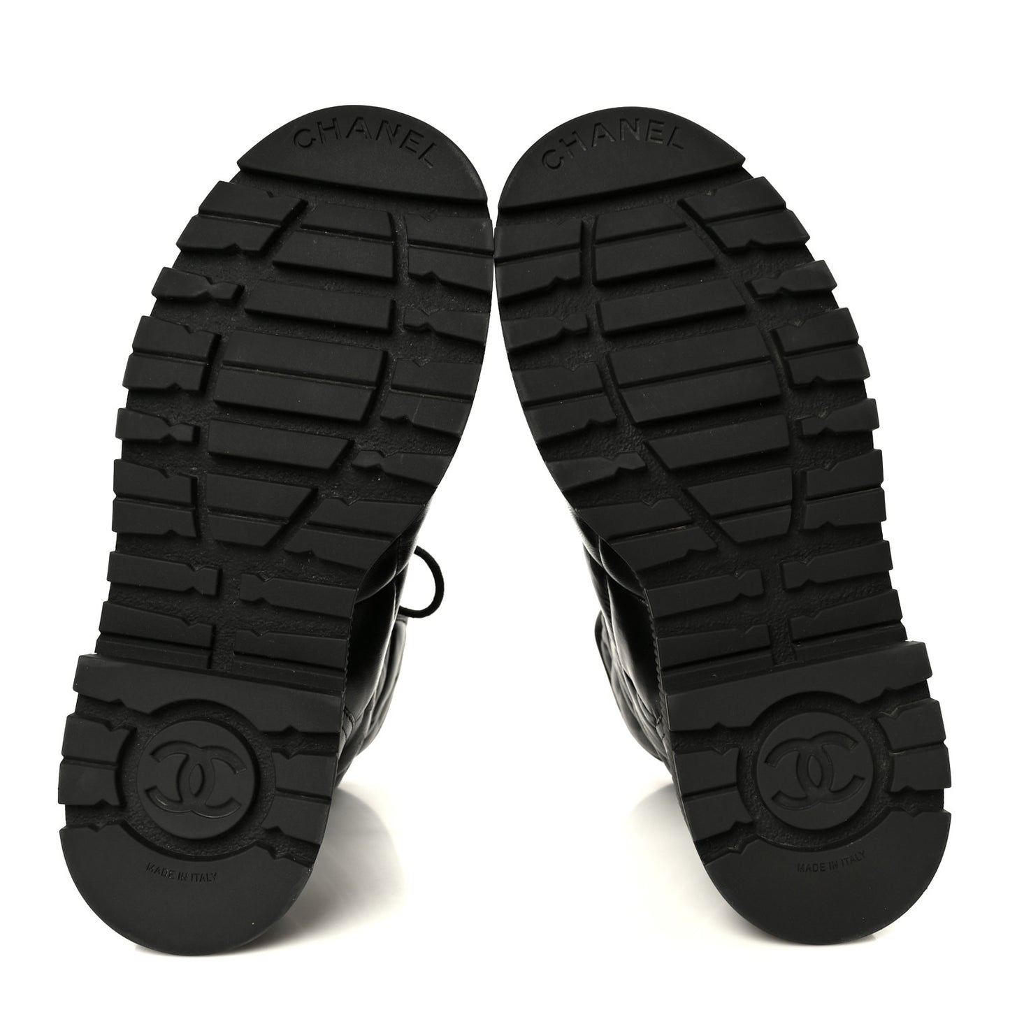 Lambskin Calfskin Quilted Lace Up Combat Boots 40.5 Black