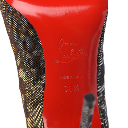 Christian Louboutin Leopard Lame Fifi 100 Pumps 36.5 Gold Silver 6 of 9
