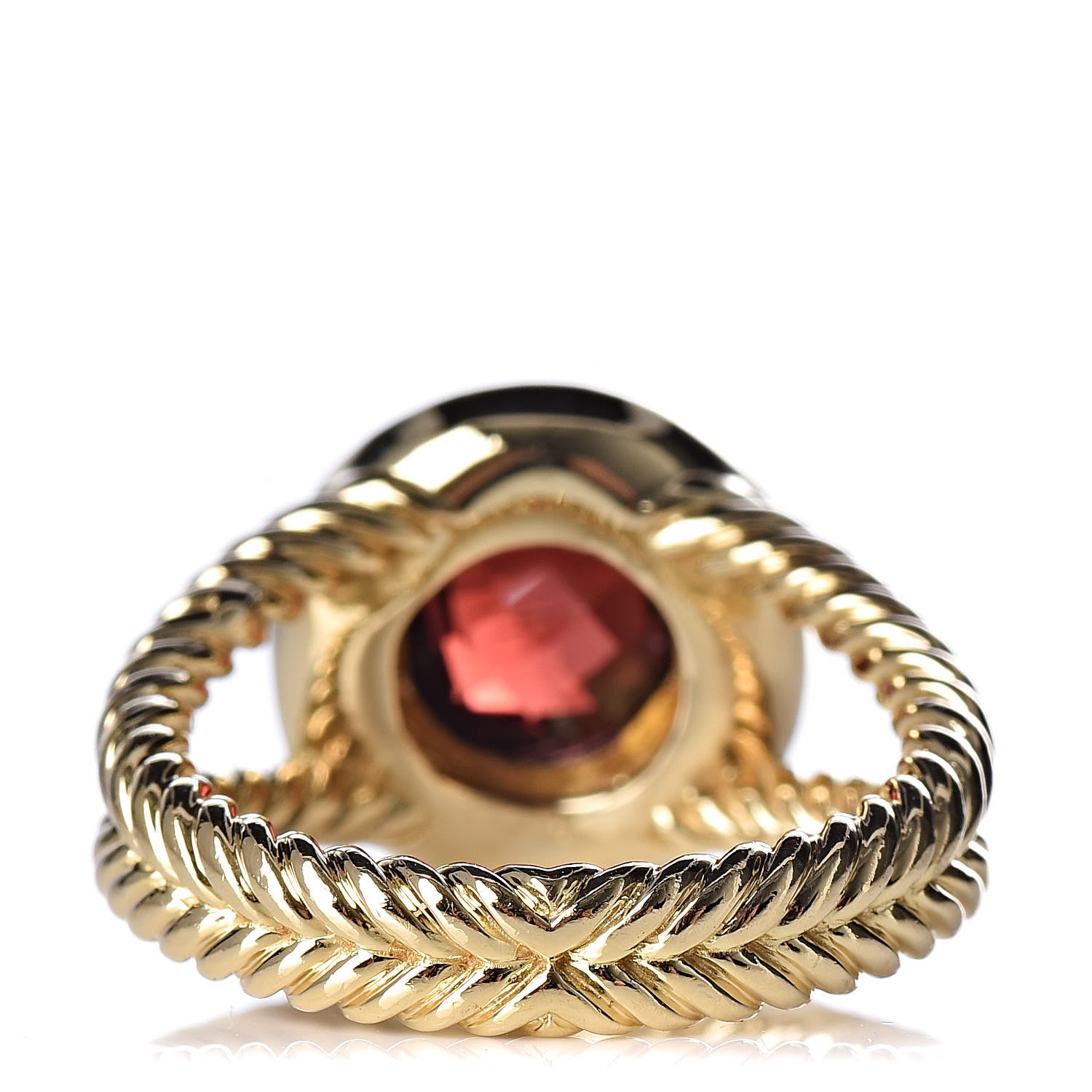 David Yurman 18K Yellow Gold Garnet Pink Sapphire 8mm Petite Cerise Ring 52 6 6 of 7
