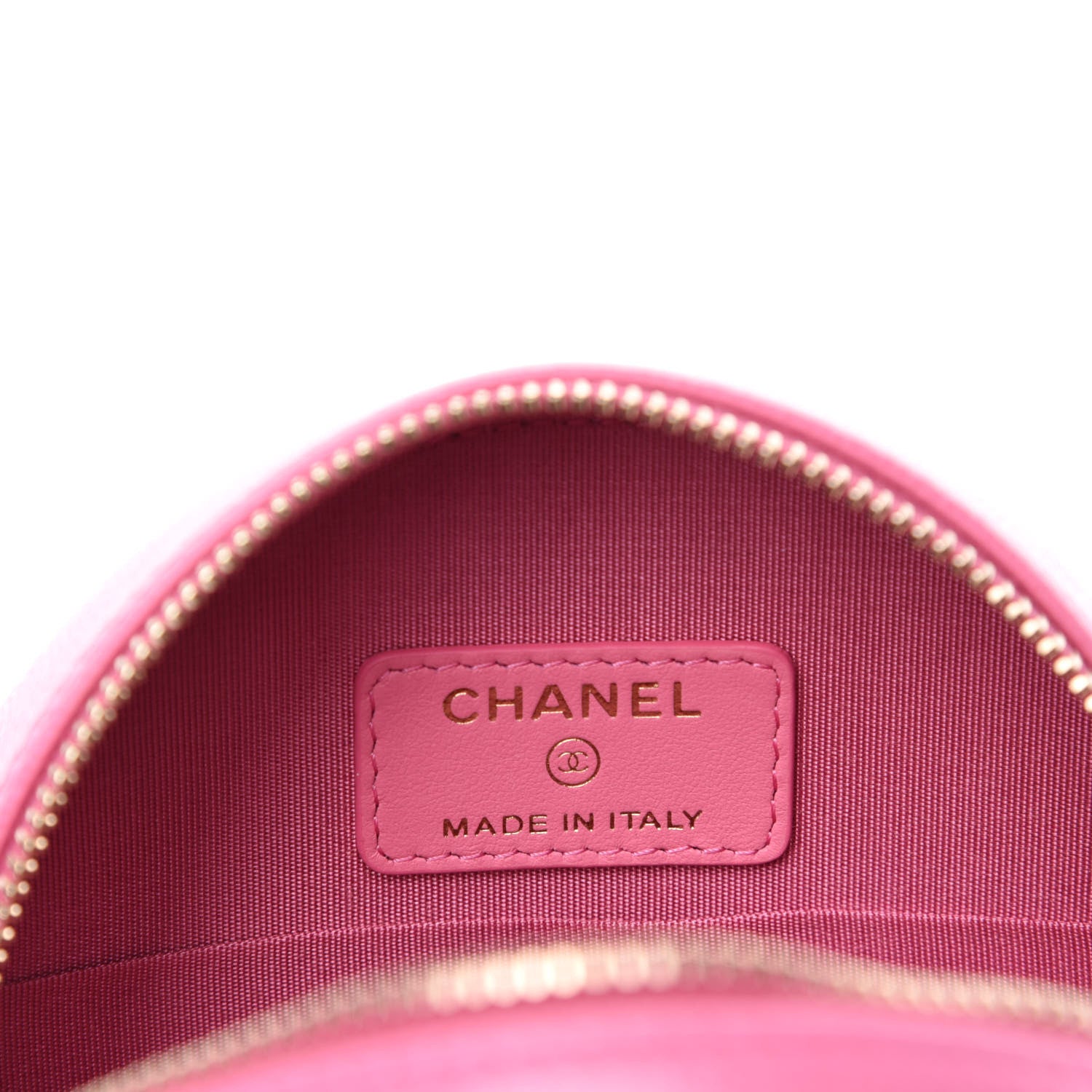 Chanel Caviar Quilted Gripoix CC Round Clutch With Chain Pink 8 of 11