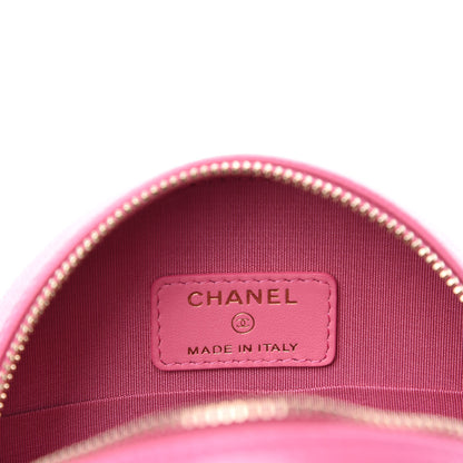 Chanel Caviar Quilted Gripoix CC Round Clutch With Chain Pink 8 of 11