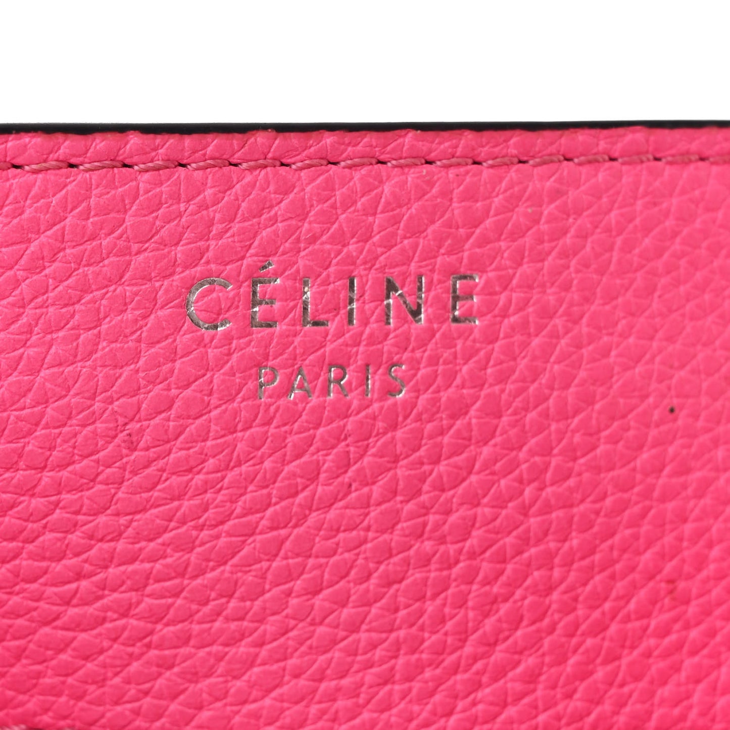 Drummed Calfskin Mini Luggage Fluo Pink