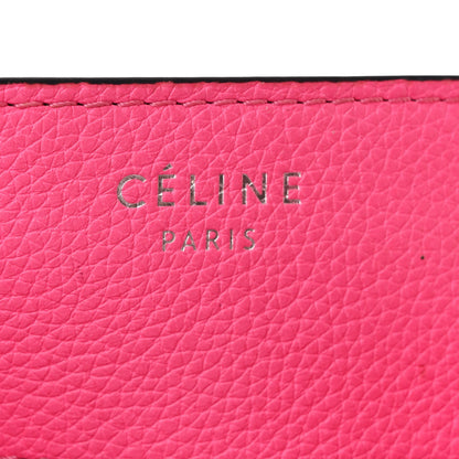 Celine Drummed Calfskin Mini Luggage Fluo Pink 6 of 13