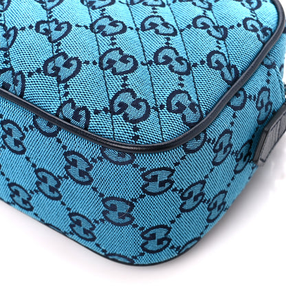 Gucci Monogram Multicolor Matelasse Diagonal Small GG Marmont Chain Shoulder Bag Light Blue 10 of 10