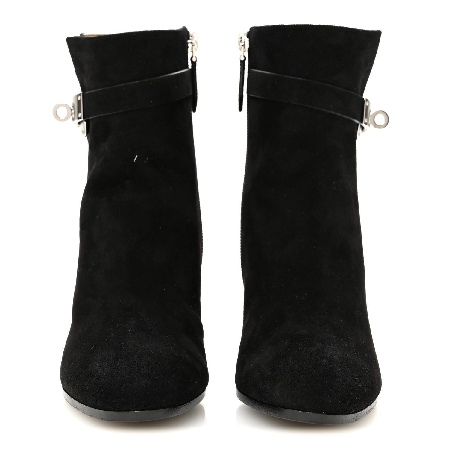 Hermes Suede Goatskin Saint Germain Ankle Boots 35.5 Black 3 of 10
