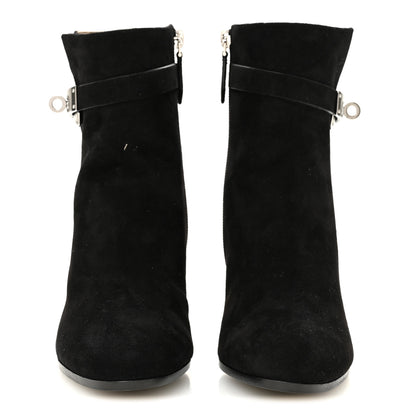Hermes Suede Goatskin Saint Germain Ankle Boots 35.5 Black 3 of 10