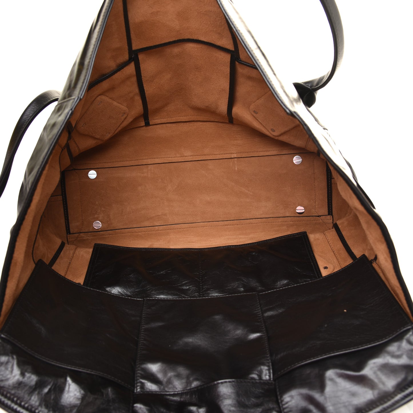 Paper Calfskin Maxi Intrecciato Medium Arco Slouch Black