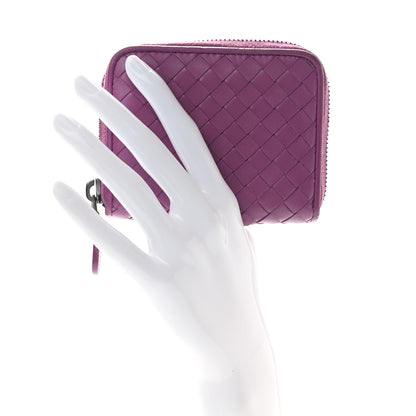 Bottega Veneta Nappa Intrecciato Zip Around Coin Purse Peony 2 of 9
