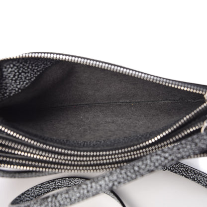 Celine Lambskin Embossed Small Trio Crossbody Bag Black White 5 of 10