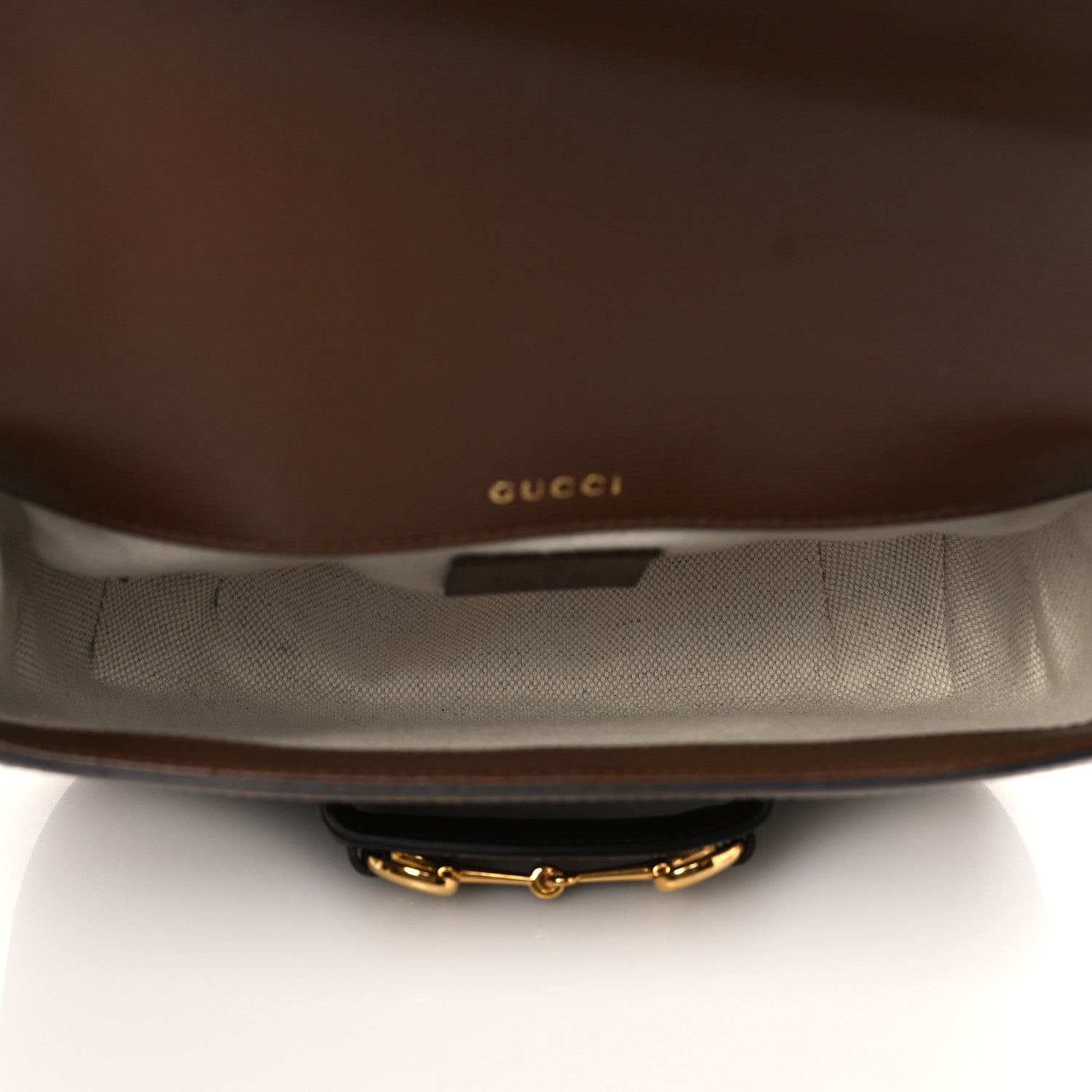 Gucci GG Supreme Monogram Web Mini Horsebit 1955 Shoulder Bag Beige Brown Sugar 5 of 6