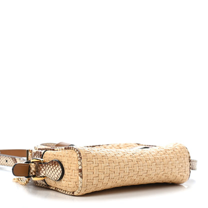 Gucci Raffia Elaphe Mini Ophidia Shoulder Bag Natural Cream Brown 4 of 9