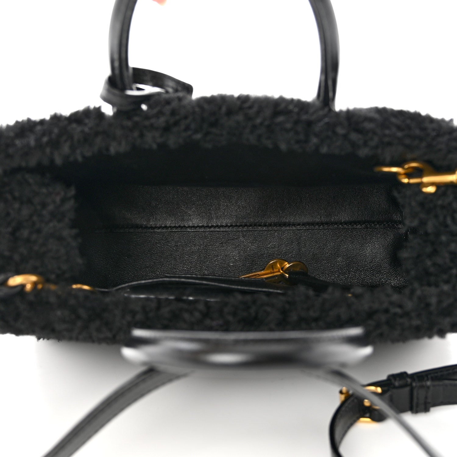 Saint Laurent Shearling Nano Sac De Jour Black 4 of 8