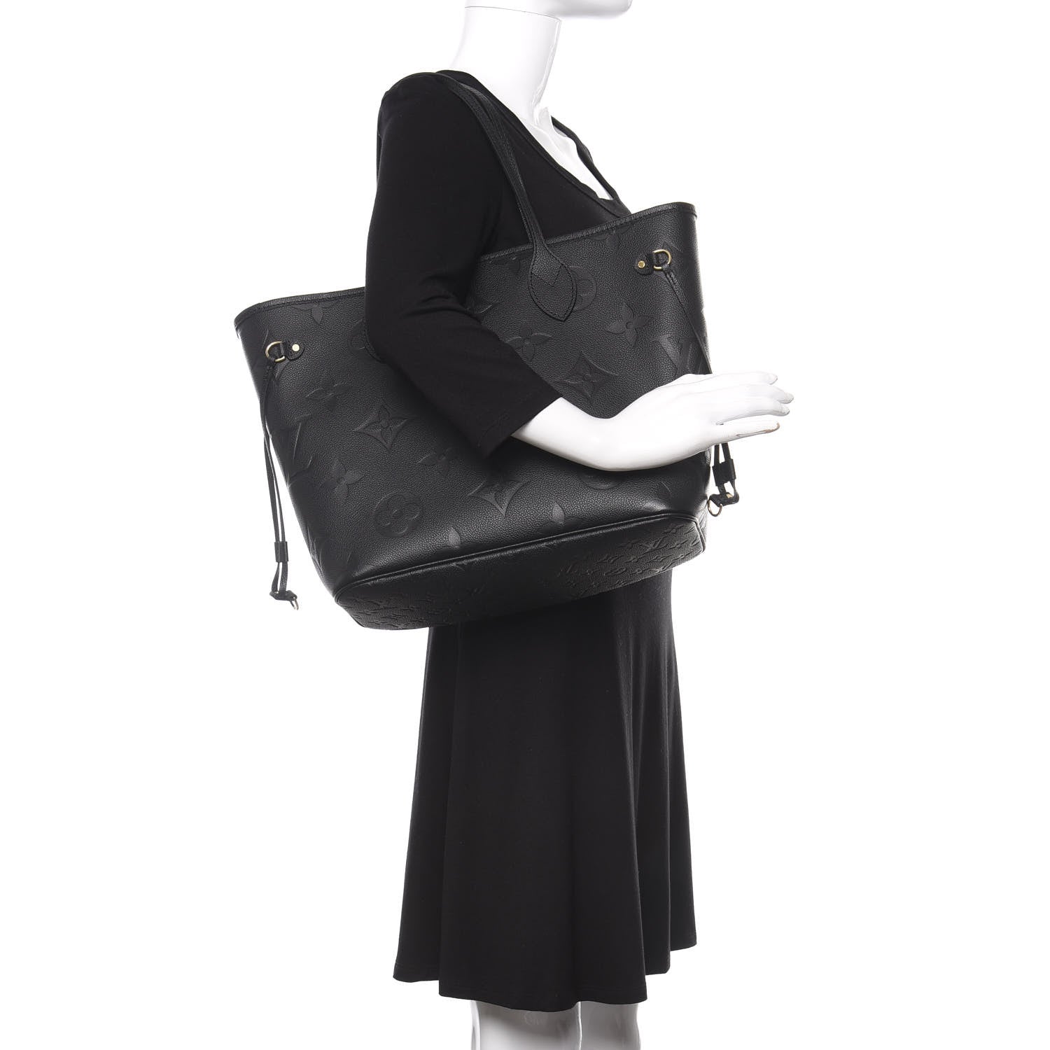 Louis Vuitton Empreinte Monogram Giant Neverfull MM Black 2 of 8