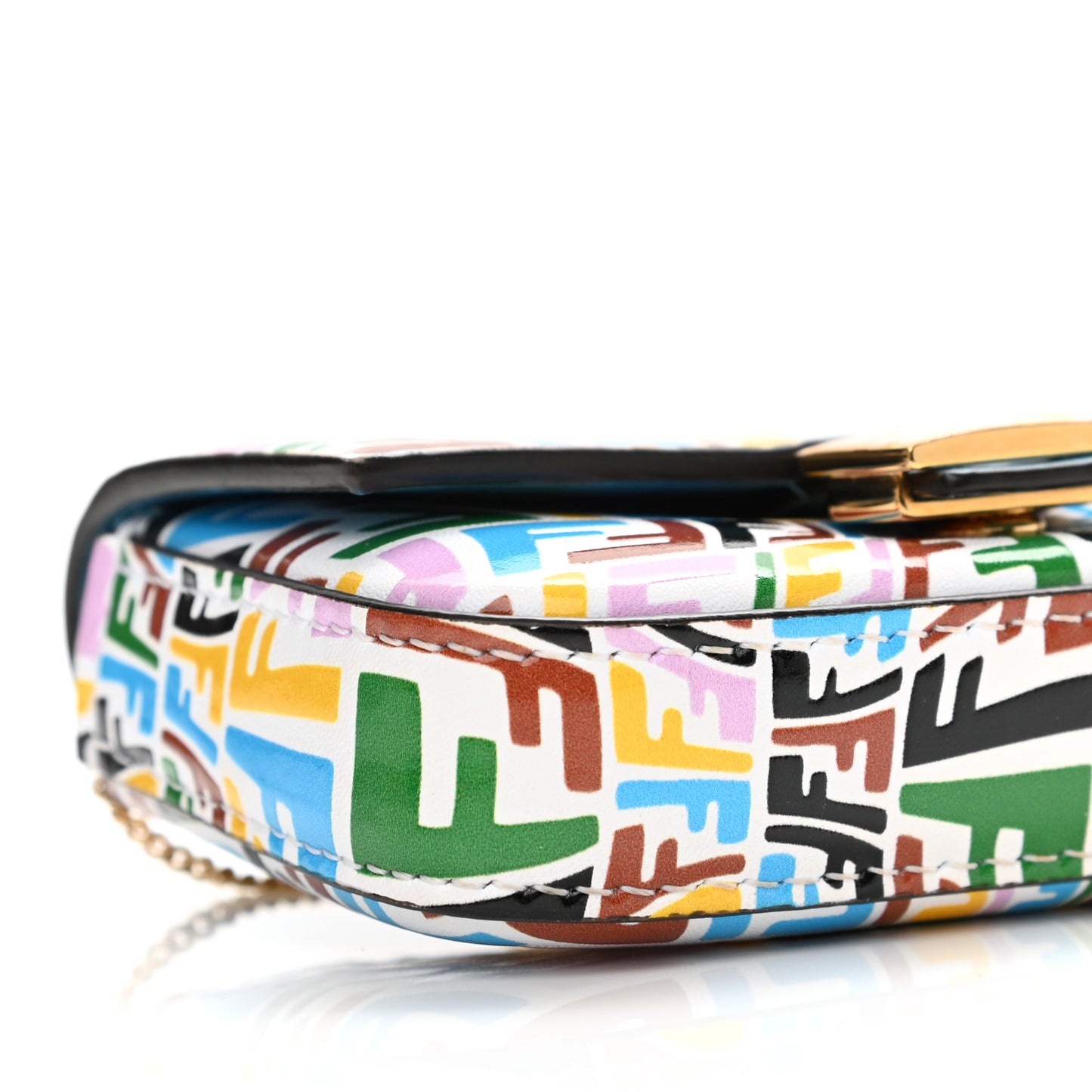 X SARAH COLEMAN Vitello Liberty Ceylon Micro FF Fish Eye Embossed Nano Baguette Charm Multicolor Cyber Blue