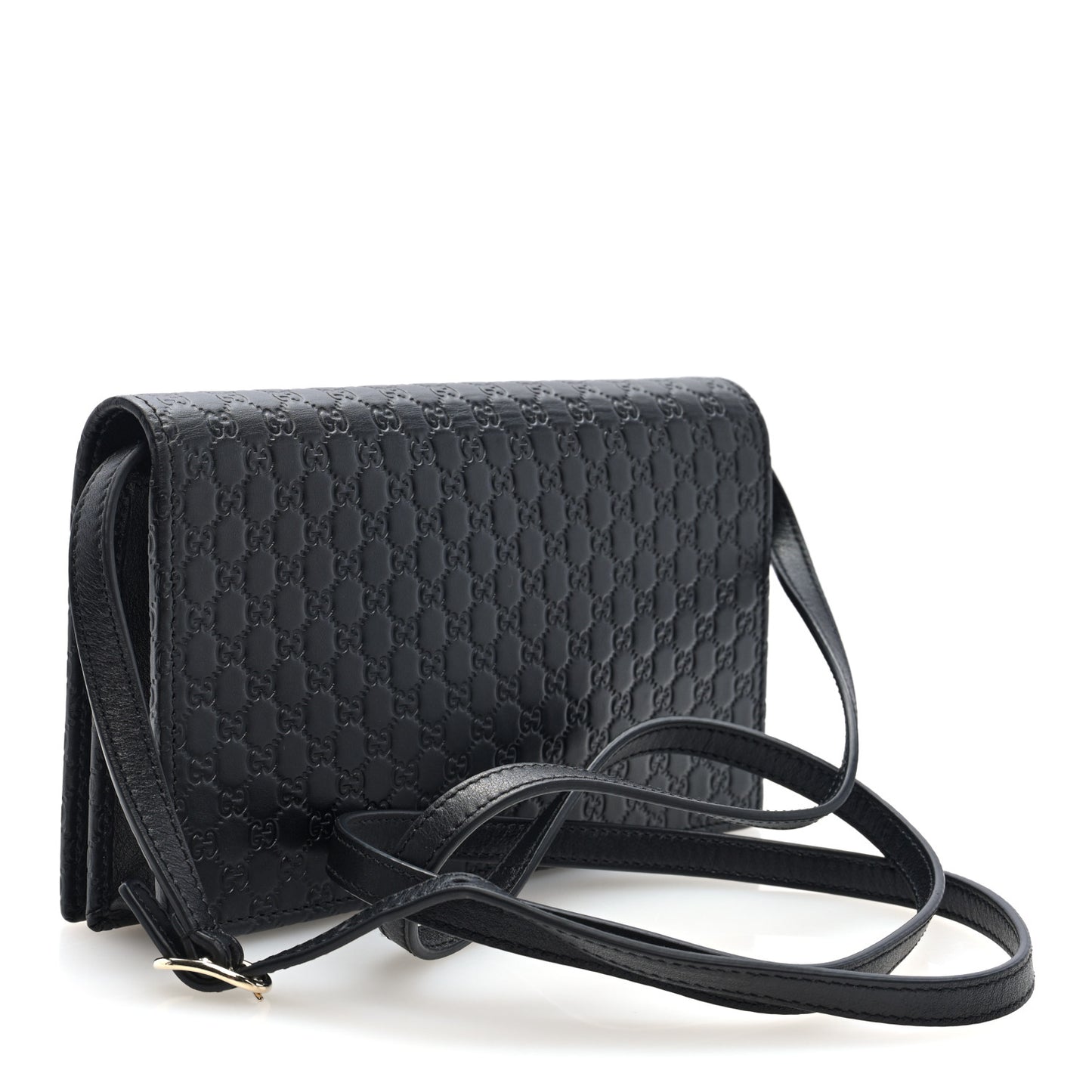Microguccissima Crossbody Wallet Black