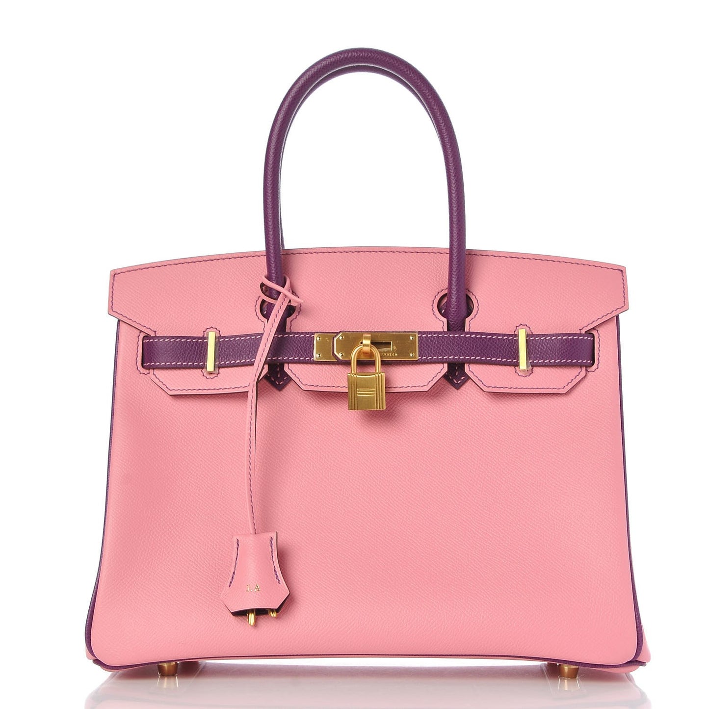 Epsom Horseshoe Bi Color Birkin 30 Rose Confetti Anemone