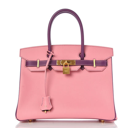 Hermes Epsom Horseshoe Bi Color Birkin 30 Rose Confetti Anemone 1 of 35
