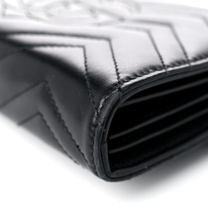 Gucci Calfskin Matelasse GG Marmont Chain Wallet Black 11 of 25