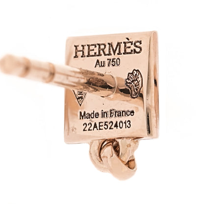 Hermes 18K Rose Gold Diamond Clou d'H Dangle Earrings 4 of 5