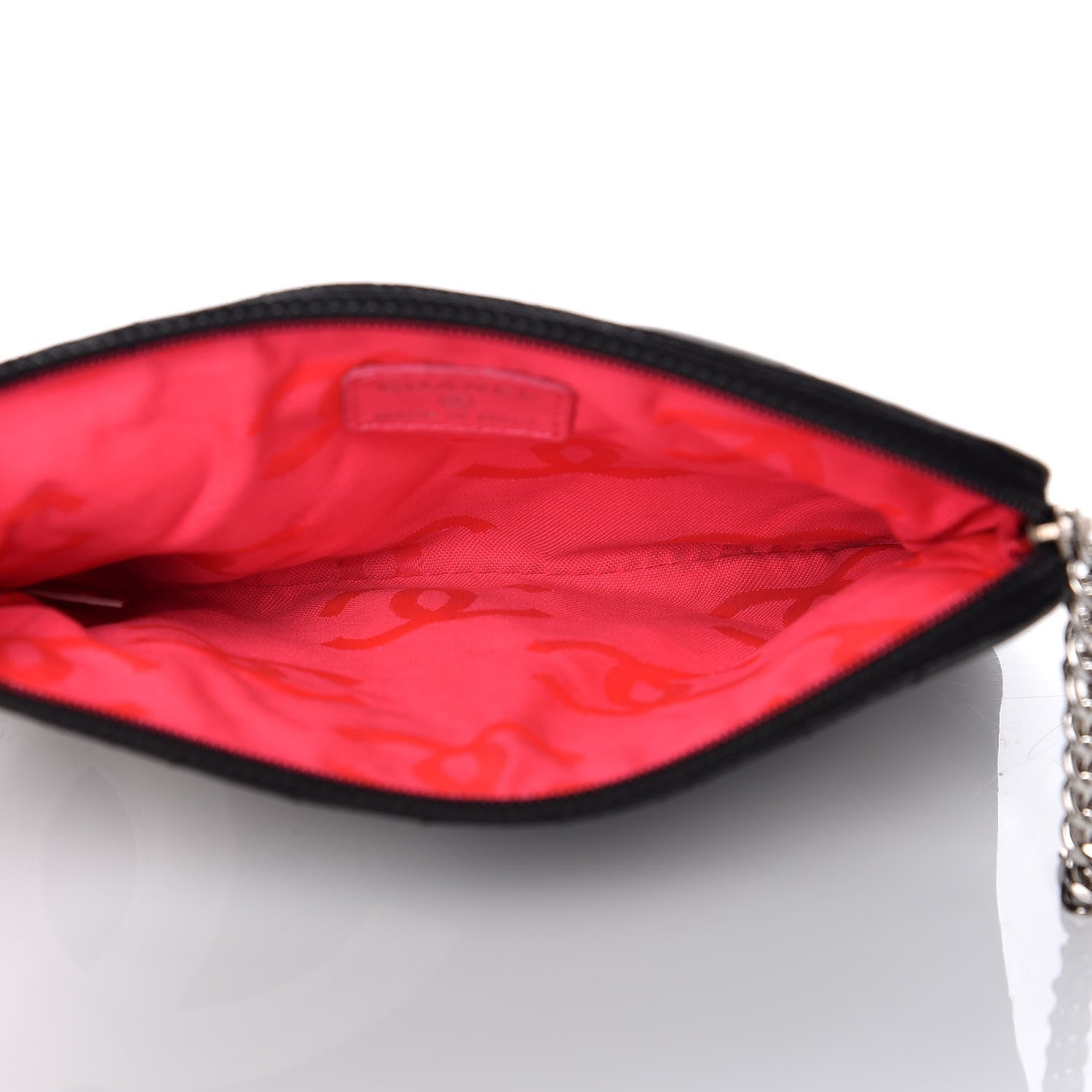 Chanel Calfskin Quilted Cambon Cosmetic Pouch Black White 5 of 12