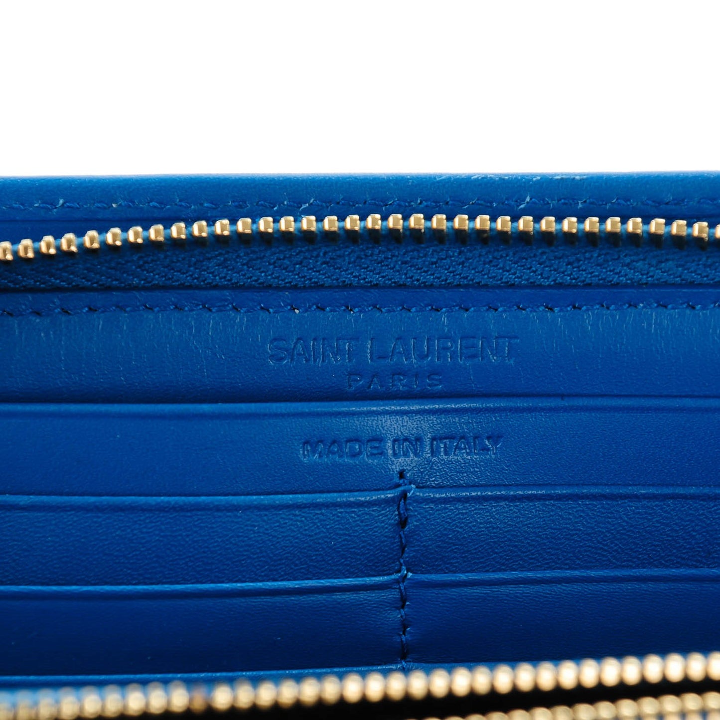 Calfskin Classic Zip Around Wallet Blue